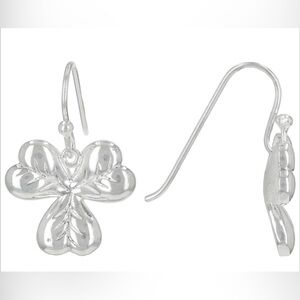 Shamrock dainty designer style dangle earrings sterling silver